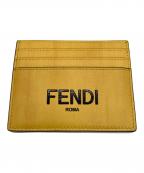 FENDIフェンディ）の古着「Logo Leather Card Case」｜イエロー