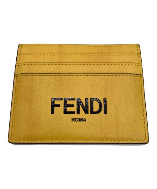 FENDI（フェンディ）FENDI (フェンディ) Logo Leather Card Case イエロー サイズ:実寸サイズをご参照下さい。の古着・服飾アイテム