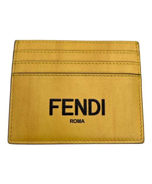 FENDI（フェンディ）FENDI (フェンディ) Logo Leather Card Case イエロー サイズ:実寸サイズをご参照下さい。の古着・服飾アイテム