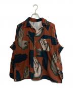 m's braqueエムズブラック）の古着「LONG SLEEVE ALOHA SHIRT」｜オレンジ