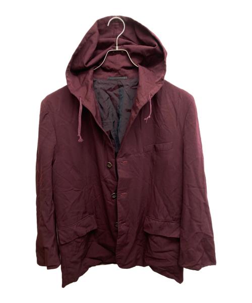 COMME des GARCONS HOMME PLUS（コムデギャルソンオムプリュス）COMME des GARCONS HOMME PLUS (コムデギャルソンオムプリュス) フーデッドテーラードジャケット ボルドー サイズ:SIZE Mの古着・服飾アイテム