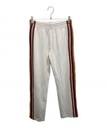 WALES BONNER（ウェールズボナー）の古着「PALMS CROCHET STRIPE TRACK PANTS」｜ベージュ