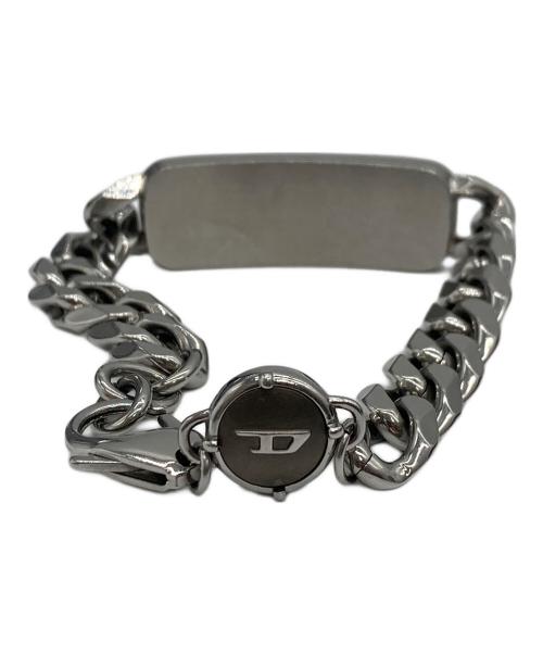 DIESEL（ディーゼル）DIESEL (ディーゼル) カーブD 喜平チェーンブレスレット シルバーの古着・服飾アイテム