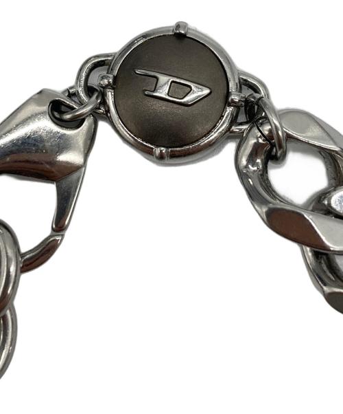 DIESEL（ディーゼル）DIESEL (ディーゼル) カーブD 喜平チェーンブレスレット シルバーの古着・服飾アイテム