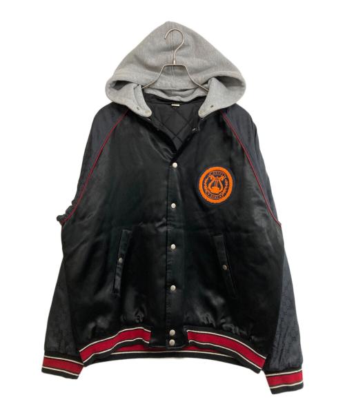 GUCCI（グッチ）GUCCI (グッチ) リラ パッチ GG柄 フード付 ボンバー ジャケット ブラック サイズ:SIZE 52の古着・服飾アイテム