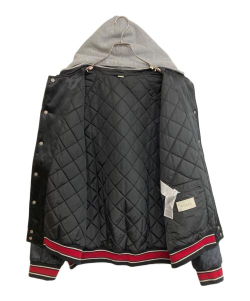 GUCCI（グッチ）GUCCI (グッチ) リラ パッチ GG柄 フード付 ボンバー ジャケット ブラック サイズ:SIZE 52の古着・服飾アイテム