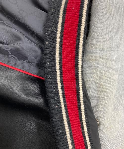 GUCCI（グッチ）GUCCI (グッチ) リラ パッチ GG柄 フード付 ボンバー ジャケット ブラック サイズ:SIZE 52の古着・服飾アイテム
