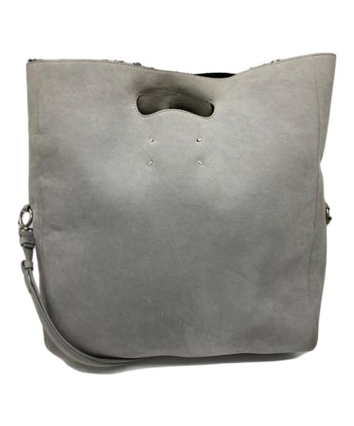 Maison Margiela（メゾンマルジェラ）Maison Margiela (メゾンマルジェラ) フォーステッチ 四つタグ レザー 内ボア 2WAYムートン ショルダーバッグ グレーの古着・服飾アイテム