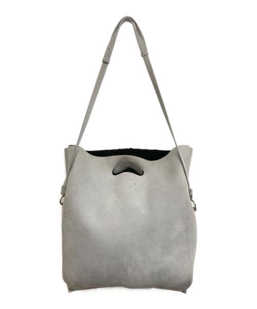 Maison Margiela（メゾンマルジェラ）Maison Margiela (メゾンマルジェラ) フォーステッチ 四つタグ レザー 内ボア 2WAYムートン ショルダーバッグ グレーの古着・服飾アイテム