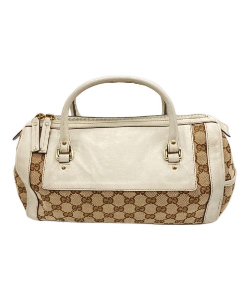 GUCCI（グッチ）GUCCI (グッチ) ミニボストンバッグ ベージュ×ホワイトの古着・服飾アイテム