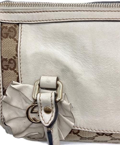 GUCCI（グッチ）GUCCI (グッチ) ミニボストンバッグ ベージュ×ホワイトの古着・服飾アイテム