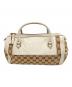GUCCI (グッチ) ミニボストンバッグ ベージュ×ホワイト：18000円