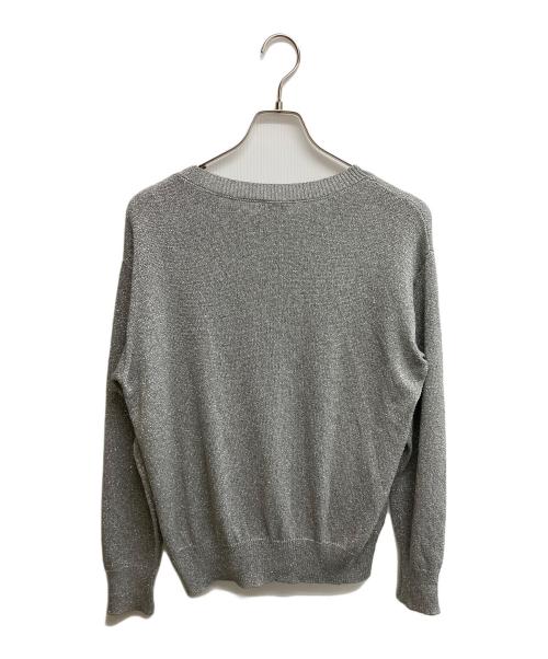 DRIES VAN NOTEN（ドリスヴァンノッテン）DRIES VAN NOTEN (ドリスヴァンノッテン) ポリレーヨンラメニット シルバー サイズ:SIZE XSの古着・服飾アイテム