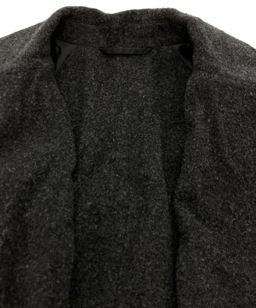 COMOLI（コモリ）COMOLI (コモリ) ウールナッピングタイロッケンコート ブラック×グレー サイズ:SIZE 34の古着・服飾アイテム