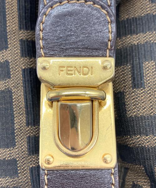FENDI（フェンディ）FENDI (フェンディ) ズッカ柄バニティバッグ ブラック×ブラウンの古着・服飾アイテム
