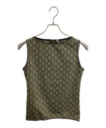 FENDI（フェンディ）の古着「ズッカ柄タンクトップ」｜ベージュ