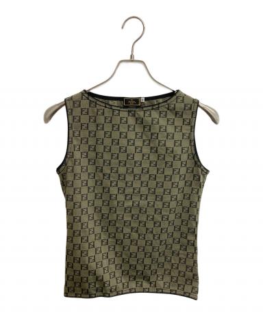 [1868]FENDI ズッカ柄　タンクトップ　42　ヴィンテージ　Mサイズ 中古・古着通販】FENDI (フェンディ) ズッカ柄タンクトップ ベージュ