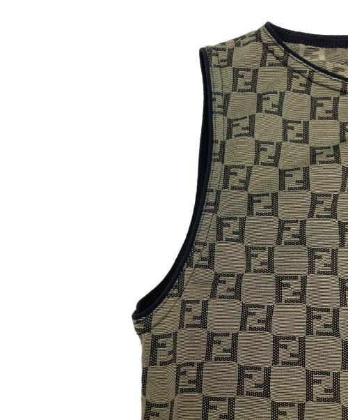 FENDI（フェンディ）FENDI (フェンディ) ズッカ柄タンクトップ ベージュ サイズ:SIZE42の古着・服飾アイテム