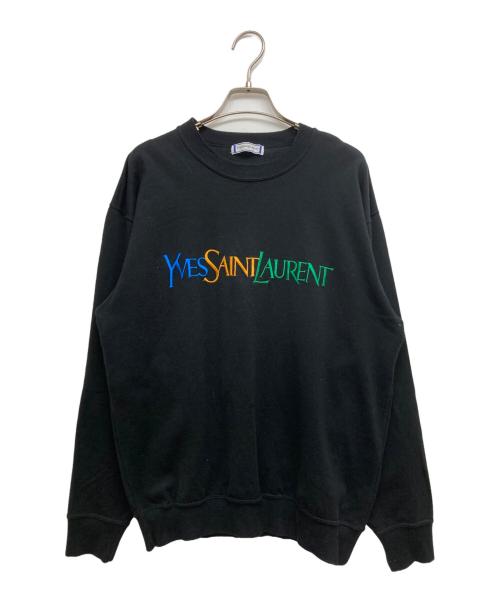 Yves Saint Laurent（イヴサンローラン）Yves Saint Laurent (イヴサンローラン) ロゴ刺繍スウェット ブラック サイズ:SIZE Mの古着・服飾アイテム