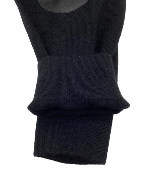 cash&barba（キャッシュ&バルバ）cash&barba (キャッシュ&バルバ) モンゴリアンカシミヤ エルボーパッチ クルーネック ブラック サイズ:SIZE 2の古着・服飾アイテム