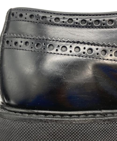 PRADA（プラダ）PRADA (プラダ) メダリオン ウィングチップ レザー ダービーシューズ ブラック サイズ:7の古着・服飾アイテム