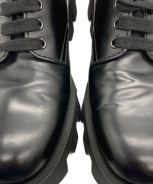PRADA（プラダ）PRADA (プラダ) ロックサンド ブラッシュドロイスレザー レースアップシューズ ブラック サイズ:SIZE 7 1/2の古着・服飾アイテム