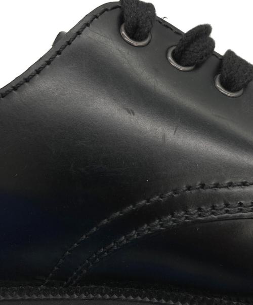 PRADA（プラダ）PRADA (プラダ) ロックサンド ブラッシュドロイスレザー レースアップシューズ ブラック サイズ:SIZE 7 1/2の古着・服飾アイテム