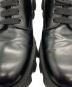 中古・古着 PRADA (プラダ) ロックサンド ブラッシュドロイスレザー レースアップシューズ ブラック サイズ:SIZE 7 1/2：32000円