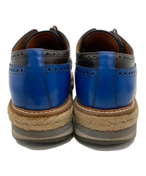 PRADA（プラダ）PRADA (プラダ) エスパドリーユ ウィングチップ ドレスシューズ ブラウン×ブルー サイズ:SIZE 7の古着・服飾アイテム