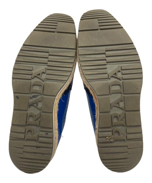 PRADA（プラダ）PRADA (プラダ) エスパドリーユ ウィングチップ ドレスシューズ ブラウン×ブルー サイズ:SIZE 7の古着・服飾アイテム