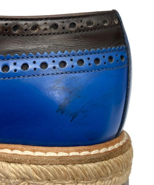 PRADA（プラダ）PRADA (プラダ) エスパドリーユ ウィングチップ ドレスシューズ ブラウン×ブルー サイズ:SIZE 7の古着・服飾アイテム