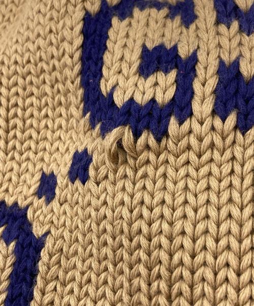 GUCCI（グッチ）GUCCI (グッチ) GGコットンニットキャップ レッド×ベージュの古着・服飾アイテム