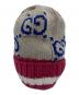 GUCCI (グッチ) GGコットンニットキャップ レッド×ベージュ：25000円