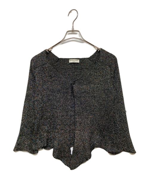 BALENCIAGA（バレンシアガ）BALENCIAGA (バレンシアガ) 変形ラメニットカーディガン ブラック サイズ:SIZE 38の古着・服飾アイテム