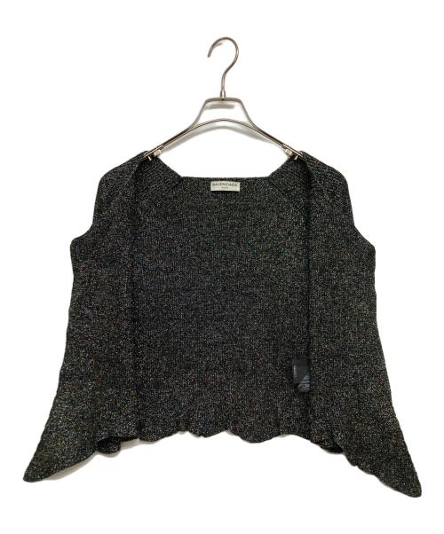 BALENCIAGA（バレンシアガ）BALENCIAGA (バレンシアガ) 変形ラメニットカーディガン ブラック サイズ:SIZE 38の古着・服飾アイテム