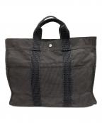 HERMESエルメス）の古着「エールラインMMトートバッグ」｜ブラック×グレー