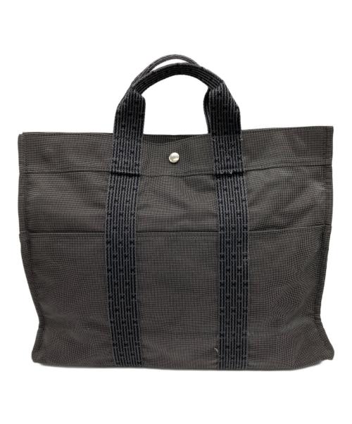 HERMES（エルメス）HERMES (エルメス) エールラインMMトートバッグ ブラック×グレーの古着・服飾アイテム