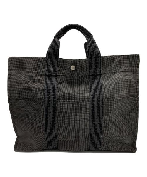 HERMES（エルメス）HERMES (エルメス) エールラインMMトートバッグ ブラック×グレーの古着・服飾アイテム