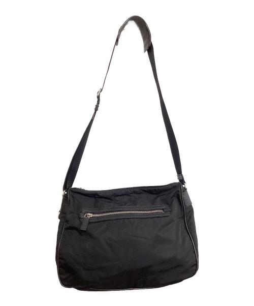 PRADA（プラダ）PRADA (プラダ) トライアングルロゴナイロンショルダーバッグ ブラックの古着・服飾アイテム