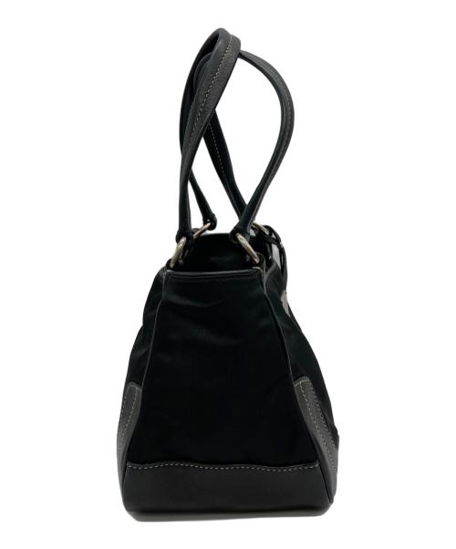 PRADA（プラダ）PRADA (プラダ) レザーナイロンコンビスタッズタッセルハンドバッグ ブラックの古着・服飾アイテム