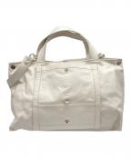 JIL SANDER NAVYジルサンダー ネイビー）の古着「レザートートバッグ」｜ホワイト