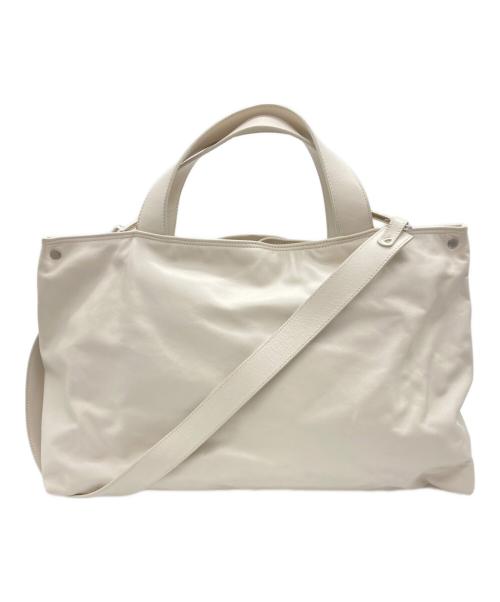JIL SANDER NAVY（ジルサンダー ネイビー）JIL SANDER NAVY (ジルサンダー ネイビー) レザートートバッグ ホワイト サイズ:実寸サイズをご参照下さい。の古着・服飾アイテム