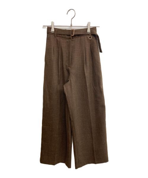 Lily Brown（リリーブラウン）Lily Brown (リリーブラウン) ハートチャームサイドラインパンツ ブラウン サイズ:SIZE0の古着・服飾アイテム