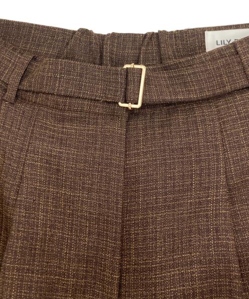 Lily Brown（リリーブラウン）Lily Brown (リリーブラウン) ハートチャームサイドラインパンツ ブラウン サイズ:SIZE0の古着・服飾アイテム