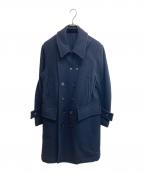 TAKAHIROMIYASHITA TheSoloIst.タカヒロミヤシタ ザソロイスト）の古着「「right - left pencil silhouette double breasted peacoat．」Pコート」｜ネイビー