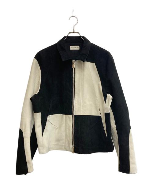 FORSOMEONE（フォーサムワン）FORSOMEONE (フォーサムワン) シープレザージャケット ブラック×ホワイト サイズ:SIZE50の古着・服飾アイテム