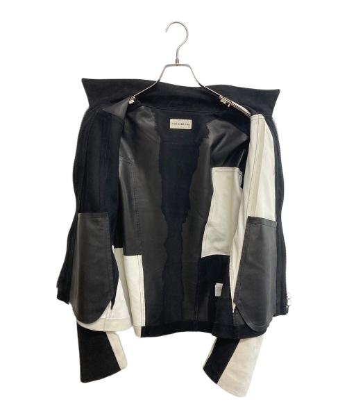 FORSOMEONE（フォーサムワン）FORSOMEONE (フォーサムワン) シープレザージャケット ブラック×ホワイト サイズ:SIZE50の古着・服飾アイテム