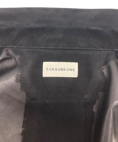 FORSOMEONE（フォーサムワン）FORSOMEONE (フォーサムワン) シープレザージャケット ブラック×ホワイト サイズ:SIZE50の古着・服飾アイテム