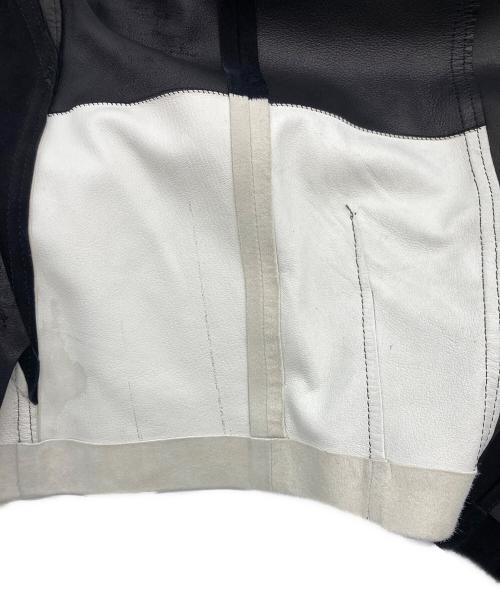 FORSOMEONE（フォーサムワン）FORSOMEONE (フォーサムワン) シープレザージャケット ブラック×ホワイト サイズ:SIZE50の古着・服飾アイテム