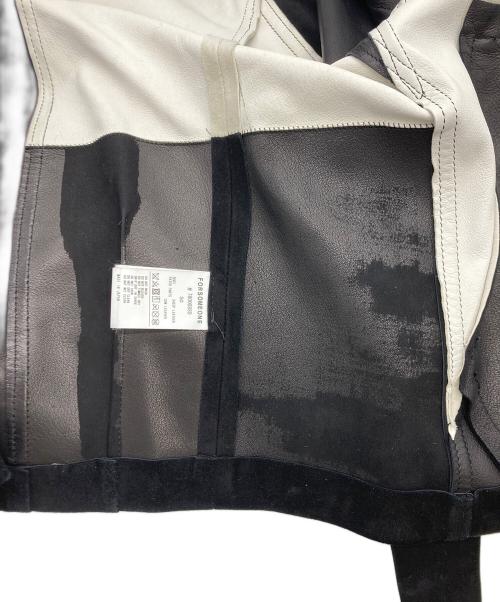 FORSOMEONE（フォーサムワン）FORSOMEONE (フォーサムワン) シープレザージャケット ブラック×ホワイト サイズ:SIZE50の古着・服飾アイテム